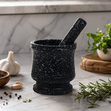 Plastic Marble Black Mortar and Pestle SET FOR Grinding Spices and Herbs