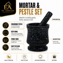 Plastic Marble Black Mortar and Pestle SET FOR Grinding Spices and Herbs