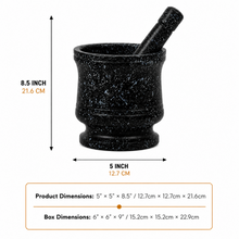 Plastic Marble Black Mortar and Pestle SET FOR Grinding Spices and Herbs