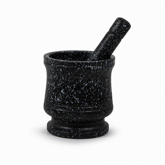 Plastic Marble Black Mortar and Pestle SET FOR Grinding Spices and Herbs