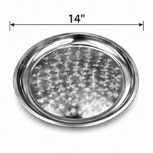 Round Stainless Steel Seving Tray with Polished Finish for Serving Food 35CM, 14''