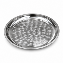 Round Stainless Steel Seving Tray with Polished Finish for Serving Food 35CM, 14''
