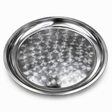 Round Stainless Steel Seving Tray with Polished Finish for Serving Food 45CM, 18''