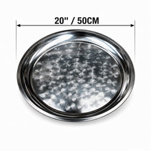 Round Stainless Steel Serving Tray with Polished Finish for Serving Food 50CM, 20''