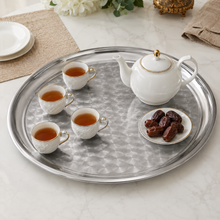 24-Inch Round Stainless Steel Serving Tray with Polished Finish