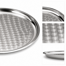 24-Inch Round Stainless Steel Serving Tray with Polished Finish