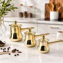 Luxury Gold Stainless Steel Tea Pots with Lid 3 Piece Set 250,350,550ML