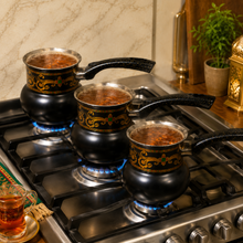 Decarative Stainless Steel Black Tea Pots with Lid 3 Piece Set 250,350,550ML