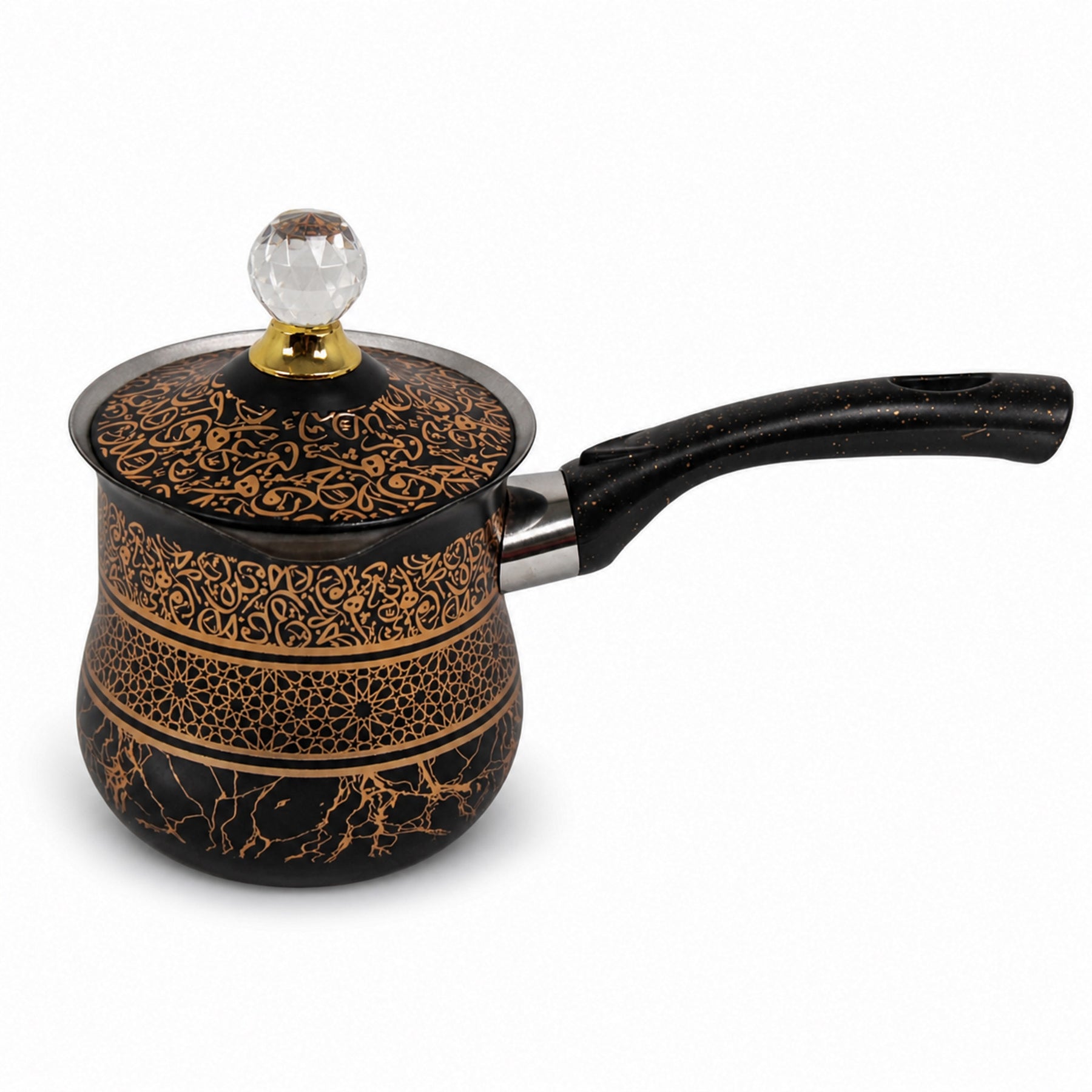 Stainless Steel Black with Gold Design Tea Pots with Lid 3 Piece Set 250,350,550ML