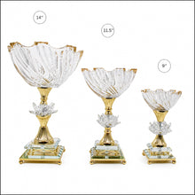 Luxury Gold-Crystal Glass Pedestal Candy Bowls - Set of 3 LG,MD, SM