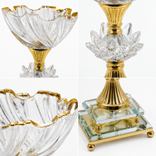 Luxury Gold-Crystal Glass Pedestal Candy Bowls - Set of 3 LG,MD, SM
