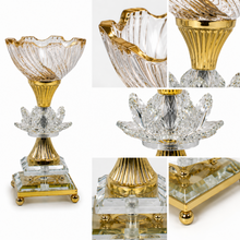 3-Piece Small Gold-Tone Pedestal Candy Bowl Set with Clear Glass Accents