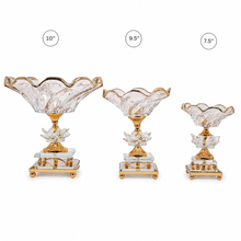 Luxury Rose Gold-Crystal Glass Pedestal Candy Bowls - Set of 3 LG,MD, SM