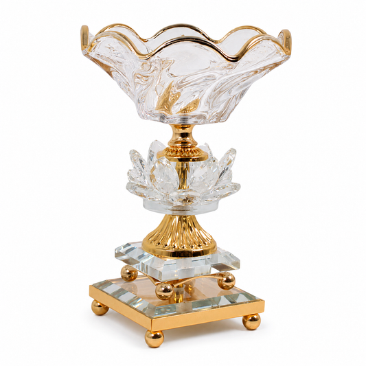 Luxury Rose Gold-Crystal Glass Pedestal Candy Bowls - Set of 3 LG,MD, SM