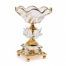 Luxury Rose Gold-Crystal Glass Pedestal Candy Bowls - Set of 3 Small