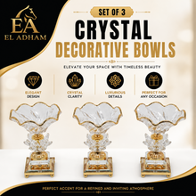 Luxury Rose Gold-Crystal Glass Pedestal Candy Bowls - Set of 3 Small
