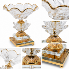Luxury Rose Gold-Crystal Glass Pedestal Candy Bowls - Set of 3 Small
