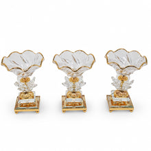Luxury Rose Gold-Crystal Glass Pedestal Candy Bowls - Set of 3 Small