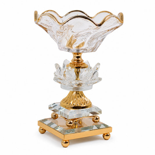 Luxury Rose Gold-Crystal Glass Pedestal Candy Bowls-Single