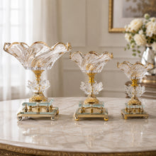 Luxury Rose Gold-Crystal Glass Pedestal Candy Bowls - Set of 3 LG,MD, SM
