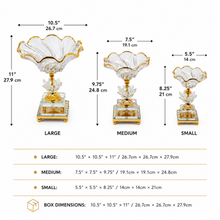 Luxury Rose Gold-Crystal Glass Pedestal Candy Bowls - Set of 3 LG,MD, SM