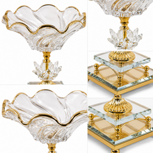 Luxury Rose Gold-Crystal Glass Pedestal Candy Bowls - Set of 3 LG,MD, SM