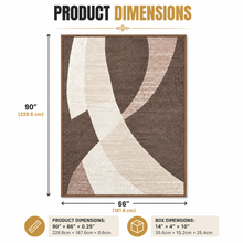 Lightweight Abstract Pattern Throw Blanket, Brown and Cream