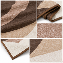 Lightweight Abstract Pattern Throw Blanket, Brown and Cream