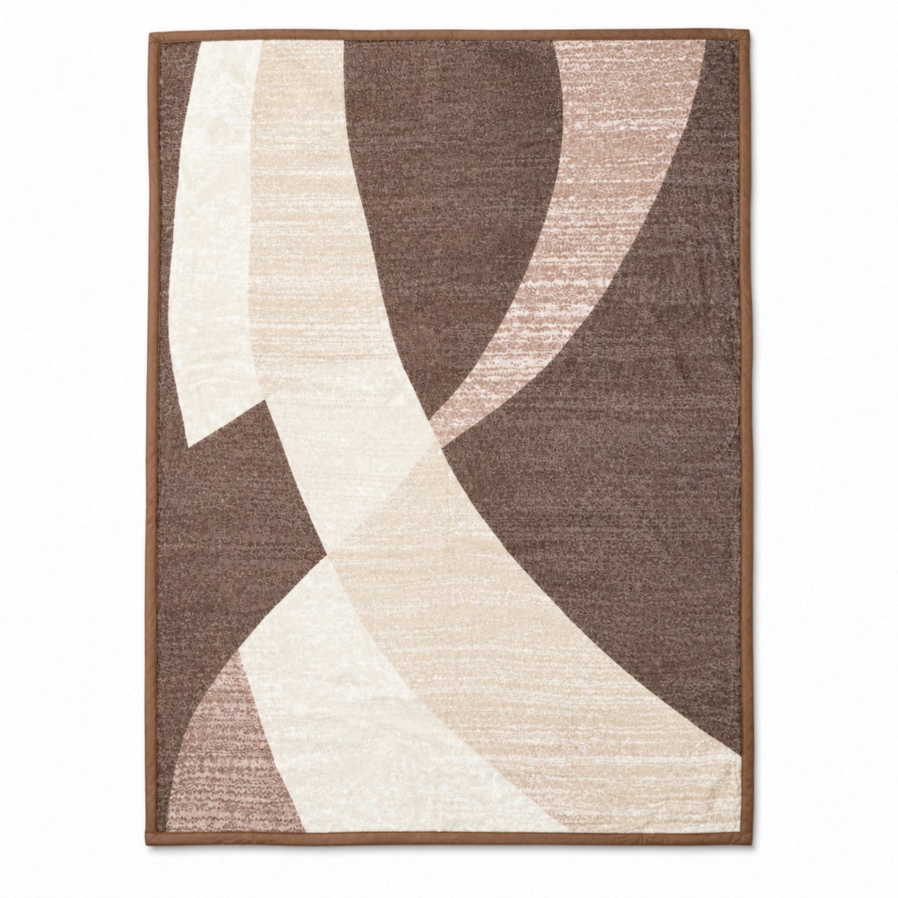 Lightweight Abstract Pattern Throw Blanket, Brown and Cream