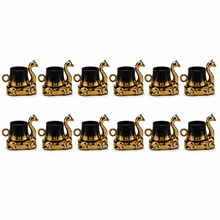 Camel Handled Ceramic Espresso Cup Set - Black & Gold 12 Piece Collection