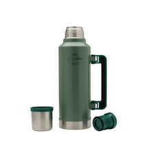 El Adham 1.9 L Stainless Steel Vacuum Flask with Handle and Cup, Green