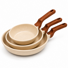Granite Nonstick Frying Pan Set - 3 Piece Stone-Coated Skillets Collection
