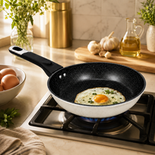 Granite Stone Nonstick Frying Pan with Ergonomic Handle - Speckled Black & Cream - 20 CM