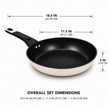 Granite Stone Nonstick Frying Pan with Ergonomic Handle - Speckled Black & Cream - 28 CM