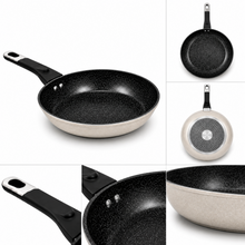 Granite Stone Nonstick Frying Pan with Ergonomic Handle - Speckled Black & Cream - 22 CM