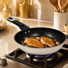 Granite Stone Nonstick Frying Pan with Ergonomic Handle - Speckled Black & Cream - 22 CM