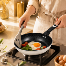 Granite Stone Nonstick Frying Pan with Ergonomic Handle - Speckled Black & Cream - 22 CM