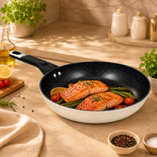 Granite Stone Nonstick Frying Pan with Ergonomic Handle - Speckled Black & Cream - 24 CM