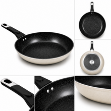 Granite Stone Nonstick Frying Pan with Ergonomic Handle - Speckled Black & Cream - 26 CM