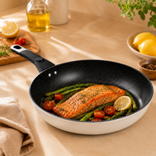 Granite Stone Nonstick Frying Pan with Ergonomic Handle - Speckled Black & Cream - 26 CM