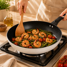 Granite Stone Nonstick Frying Pan with Ergonomic Handle - Speckled Black & Cream - 26 CM