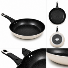 Granite Stone Nonstick Frying Pan with Ergonomic Handle - Speckled Black & Cream - 28 CM