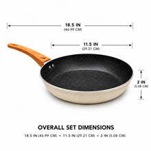 Granite Stone Nonstick Frying Pan with Ergonomic Handle - Ribbed Cream - 28 CM