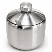 6-Piece Stainless Steel Condiment Jar Set with Lids & Spoons
