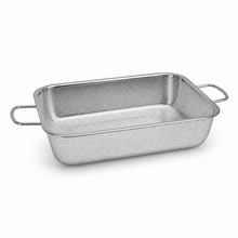 30CM Mesh Perforated Steaming & Draining Tray with Handles – Rectangular Metal Basket