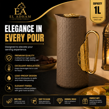 Arabic Modern Contemporary Vaccum Flask 1.0L - Brown