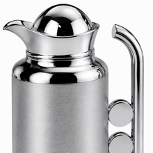 Modern Silver Vacuum Flask Set with Abstract Handle - Silver + Silver