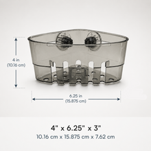 Transparent Gray Suction Kitchen Sink Caddy and Sponge Holder with Drain Holes