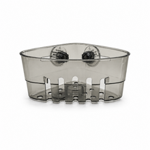 Transparent Gray Suction Kitchen Sink Caddy and Sponge Holder with Drain Holes