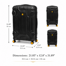 3-Piece Expandable Hard Shell Luggage Set with Spinner Wheels and TSA Lock, Black